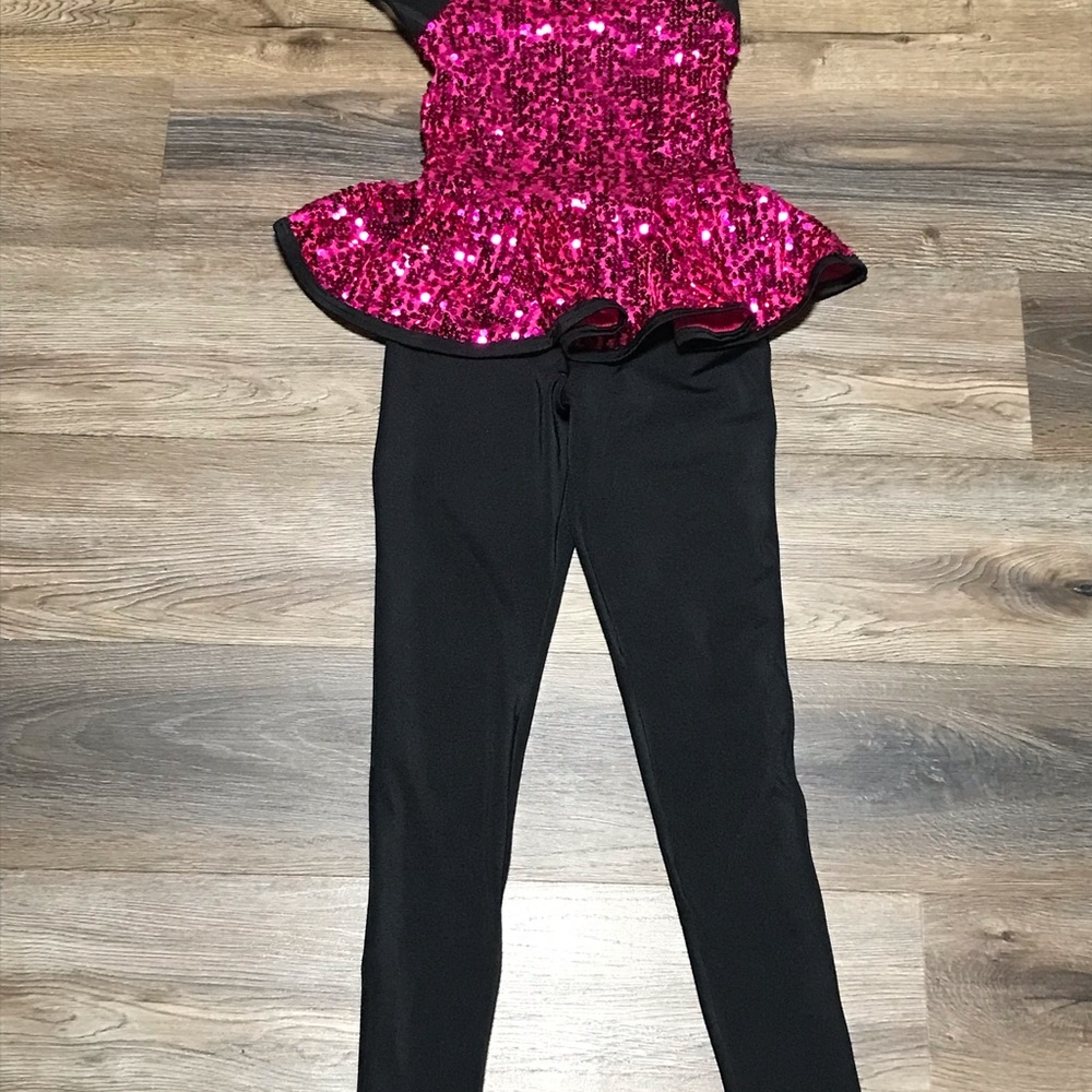 Girls Weissman Peplum Unitard Dance Costume Size MC (10/12)